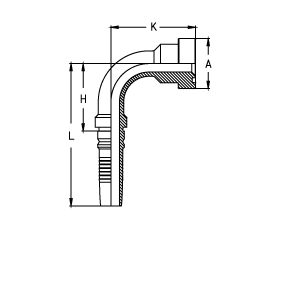 Фланец Interlock "SUPERCAT" угол  90°