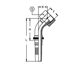 ORFS Interlock внутренняя резьба угол 45°