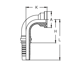 Фланец SAE код 61 угол 90°