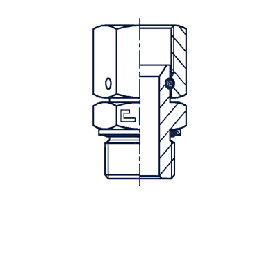 Соединение с накидной гайкой, упл. O-Ring, метр. резьба