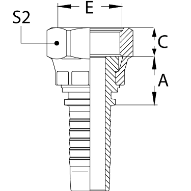 ORFS внутренняя резьба обжатая гайка