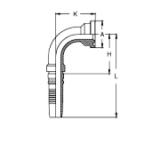 Фланец Interlock SAE код 61 угол 90°