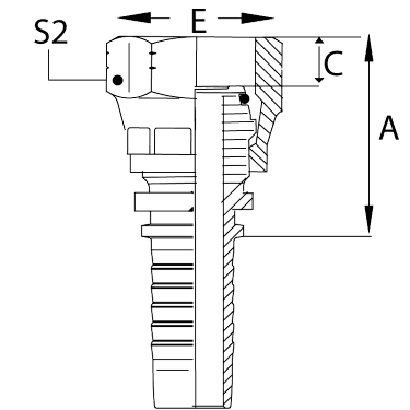 DKO-L внутренняя резьба обжатая гайка