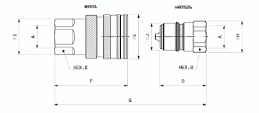 IRCX BSP Ниппель/Розетка