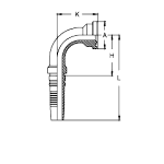 Фланец Interlock SAE код 62 угол 90°