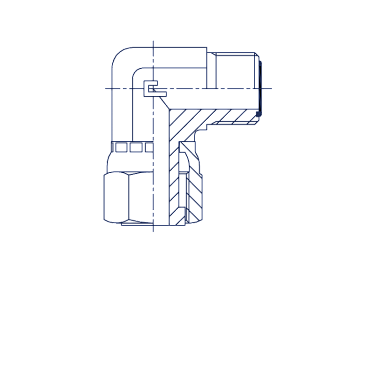 Угловые 90° обж. гайка