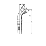 Фланец Interlock SAE код 62 угол 45°