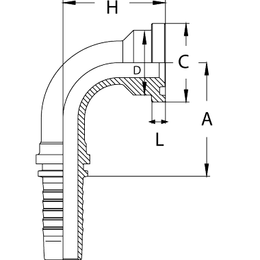 Фланец SFS 6000 угол 90°