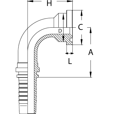 Фланец SFL 3000 угол 90°