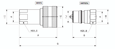 ISO B IRBX NPT Ниппель\розетка