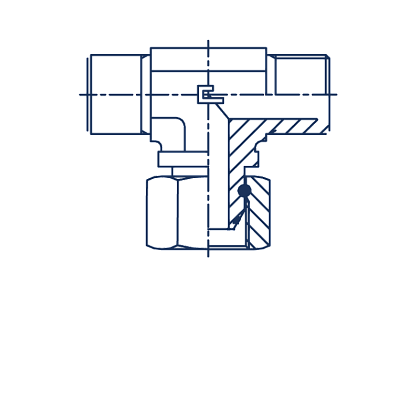 T-образные Метрика с накидной гайкой